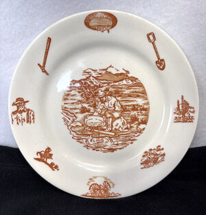 Vintage Wallace Los Angeles Bread Salad Plate 49er Pattern 1940’s